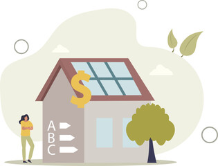 Home energy efficiency audit concept.flat vector illustration.