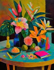still life with flowers