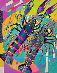 Colorful lobsters 