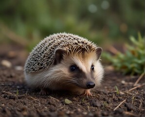 Hedgehog in the forest - obrazy, fototapety, plakaty