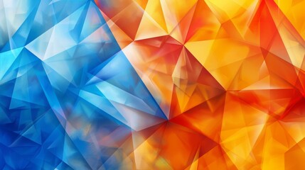 background with Triangle pattern abstract style in blue and orange Vibrant Colors vector design