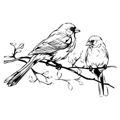 birds on a branch