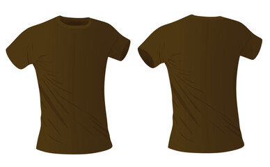 Brown t shirt. vector illustration