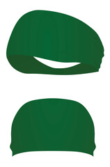 Green sport head band. vector illustration