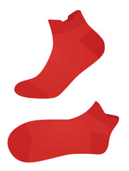 Red  short sock. vector illustration