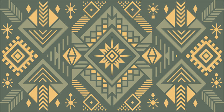 African tribal pattern design featuring traditional art, warm colors, and geometric shapes in a seamless background vector illustration, capturing the essence of african culture and craftsmanship