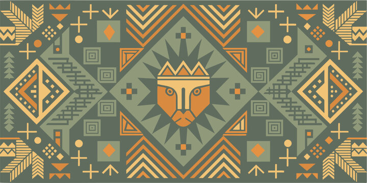 Vibrant african pattern background with seamless geometric design, traditional print and colorful tribal motif, perfect as an artistic backdrop or ethnic textile vector illustration