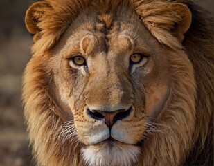 close up portrait of a lion