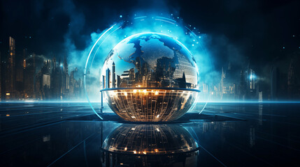 futurustic globe | the world of tomorrow | high tech | Technological Planet | Innovative Globe | Next-gen World | Futurist Sphere