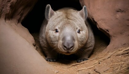 A-Curious-Wombat-Peeking-Into-A-Cave-