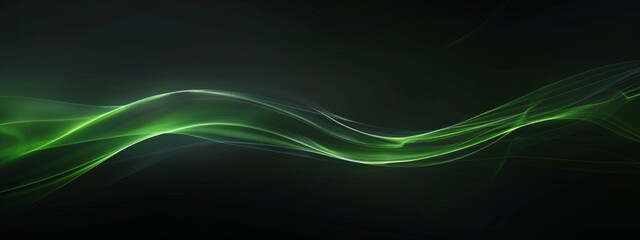 Black background with a green glow, simple lines and smooth curves create a highend feel in the high resolution image