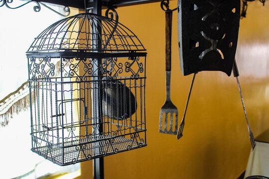 Ancient Cage in vintage kitchen
