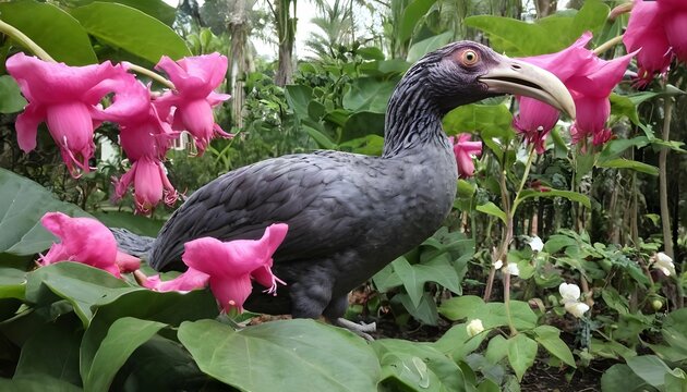 A-Dodo-Bird-In-A-Garden-Of-Giant-Fuchsias-