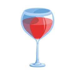 Wine glass icon with wine. Isolated sign glass of wine on white background. Vector illustration.