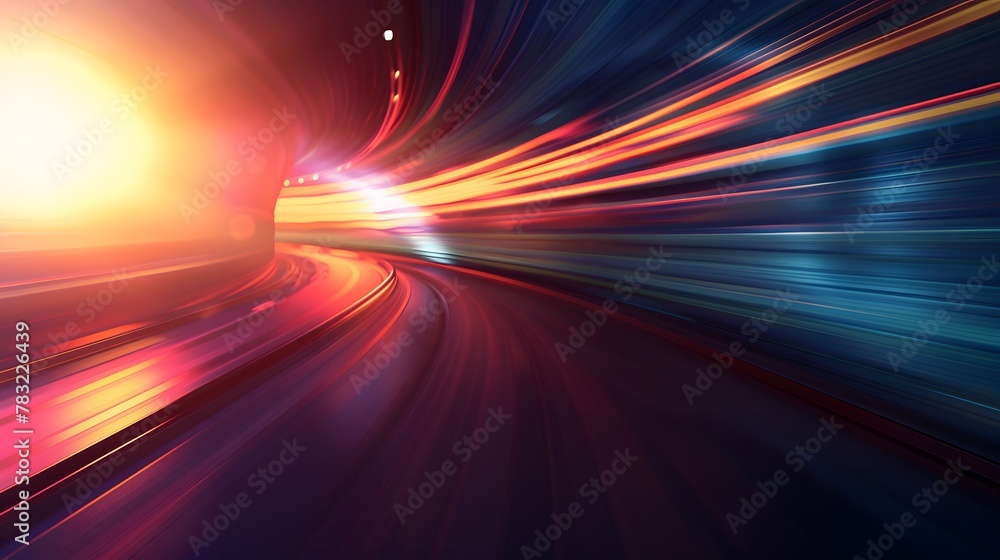 Poster technology screen with abstract high speed technology pov motion blur