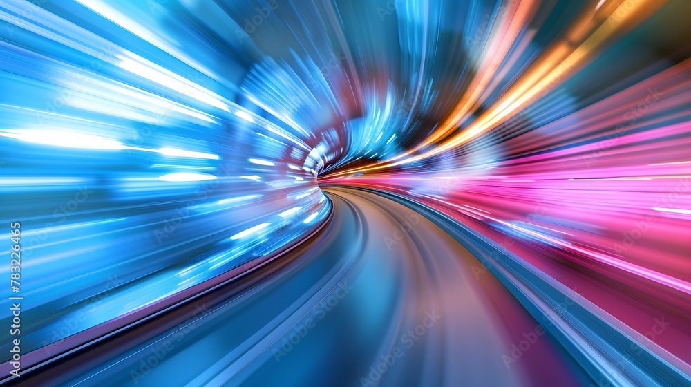 Poster technology screen with abstract high speed technology pov motion blur