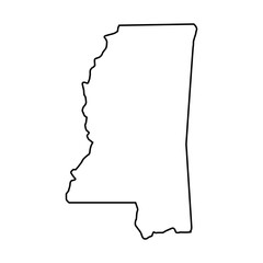 Mississippi outline map - 783227208