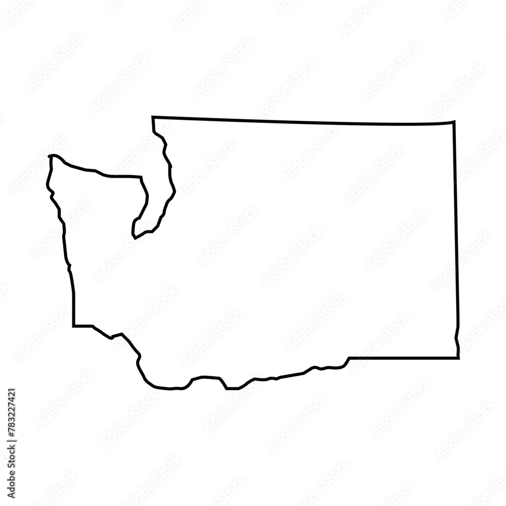 Poster washington outline map