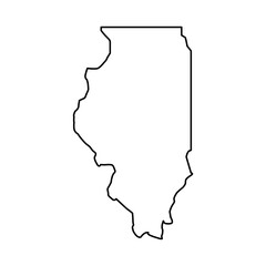 Illinois outline map - 783227629