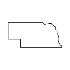 Nebraska outline map - obrazy, fototapety, plakaty