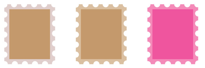 Blank postage stamp. Clean postage stamp template. Postage icon.