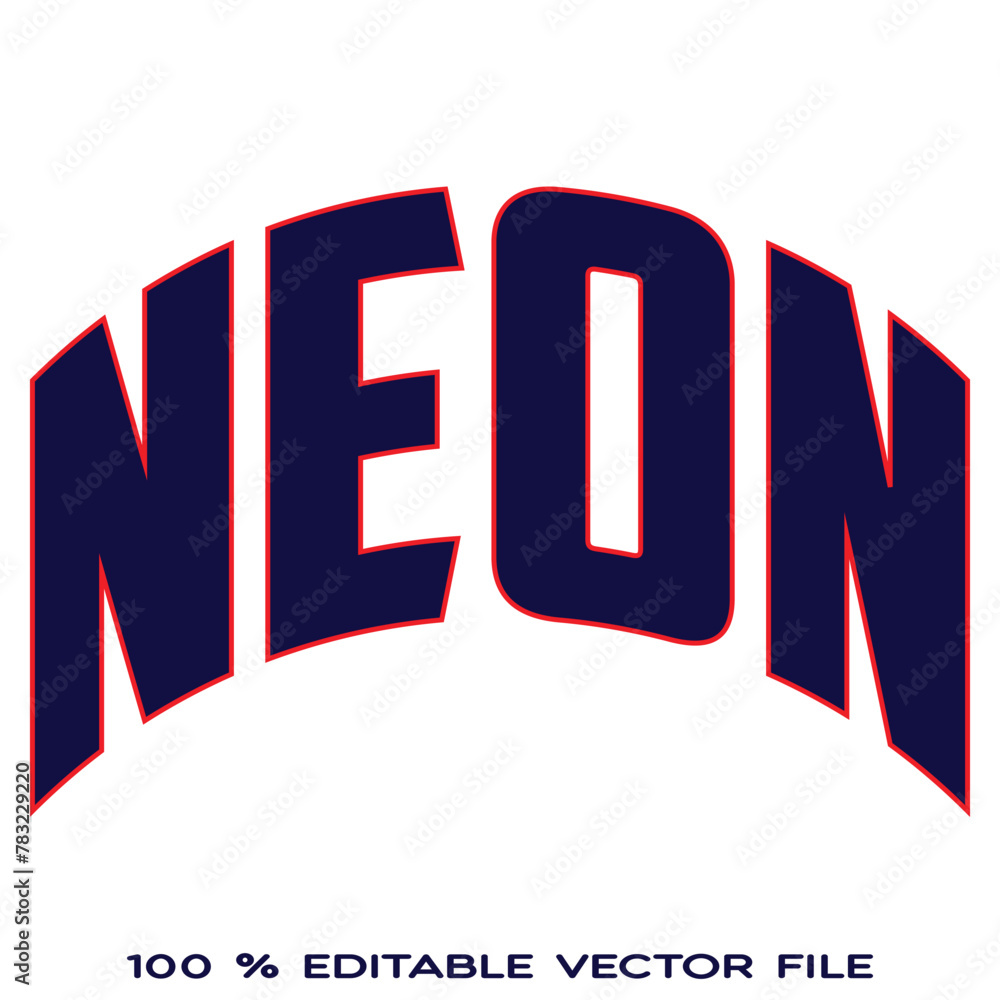 Fototapete neon text effect with blue color graphic style and editable.