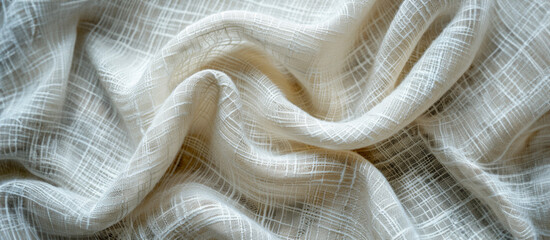 Close-up of white gauze fabric texture - obrazy, fototapety, plakaty