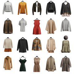 Women's clothing, transparent background, modern fashion choices that create beauty for the body