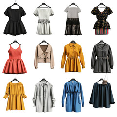 Women's clothing, transparent background, modern fashion choices that create beauty for the body