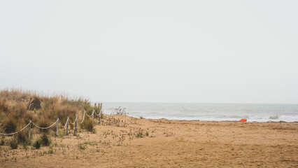 Beach of Punta Sabbioni during a cloudy morning 
