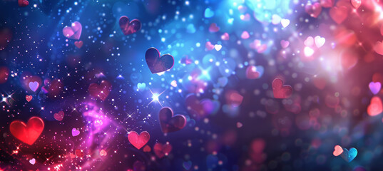 Obraz na płótnie Canvas Heart-shaped Bokeh Lights for Valentine's Day