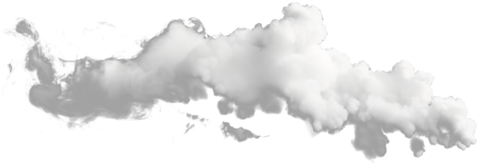 clean white cloud on transparent background