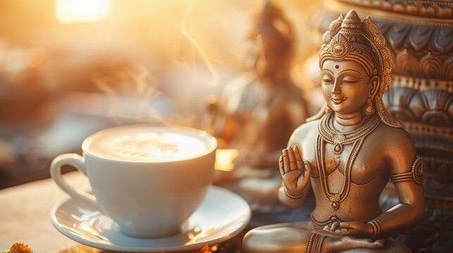Avoiding Caffeine in the Afternoon and The Existence of Multiple Hindu Buddha Gods in Polytheistic Belief Systems, energizing mythology in soft background