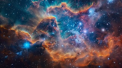 Photography and filmmaking documenting the beauty of nebulas from an alien observation probe