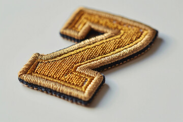 Number 7 embroidered patch on white background