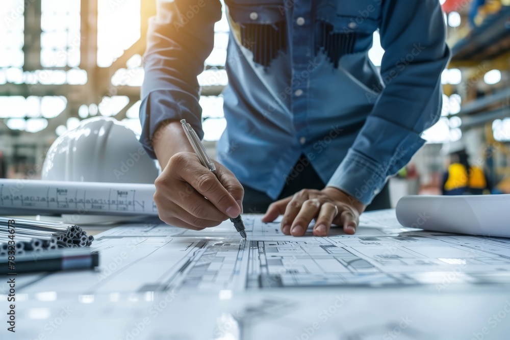 Aufkleber industrial engineers working together to construct infrastructure in a manufacturing setting