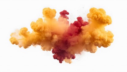 Colored powder explosion on a transparent background. Abstract closeup dust on the backdrop. Colorful explode. ai generate