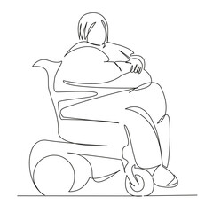 fat woman in a wheelchair