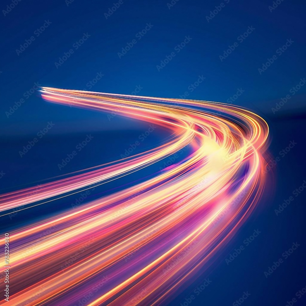 Poster gold and white pink light trails, the flow of data within computer systems or networks, the transfer