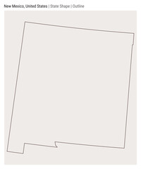 New Mexico, United States. Simple vector map. State shape. Outline style. Border of New Mexico. Vector illustration.