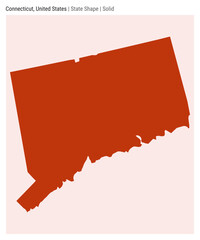 Connecticut, United States. Simple vector map. State shape. Solid style. Border of Connecticut. Vector illustration.