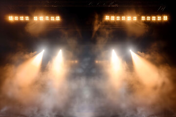 Dynamic Stage Lights Through Smoke at a Live Performance