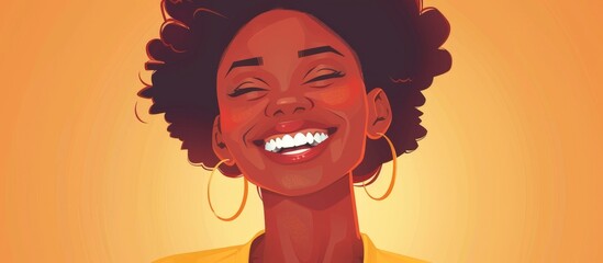 Woman displaying a huge smile, radiating joy and positivity