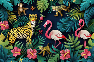 Group of Animals in the Jungle