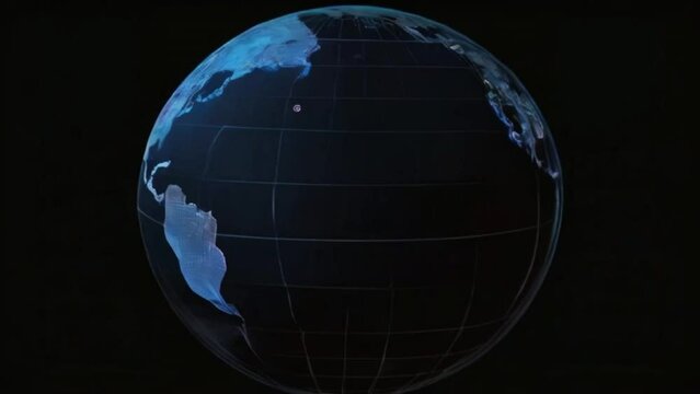 footage of a earth globe on black