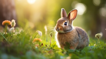 Fototapeta premium cute animal pet rabbit or bunny smiling and laughing isolated with copy space for easter background, rabbit, animal, pet, cute, fur, ear, mammal, background, celebration