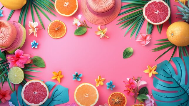 Cool detailed colorful summer background, top view, high quality, without artifacts, clear focus, in detail, best composition, hd, wallpaper, photo, for cover album, for big sale