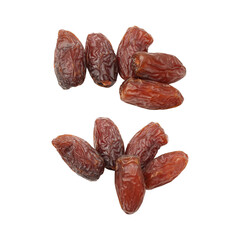 Sweet fresh medjool dates isolated on transparent background