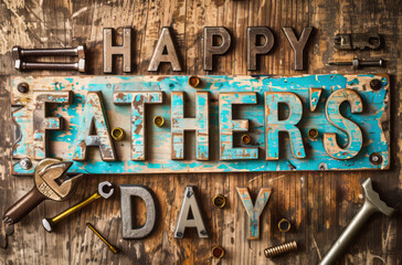 rusty metal sign of Father's day