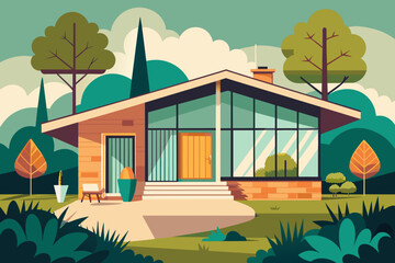 tiny midcentury modern house